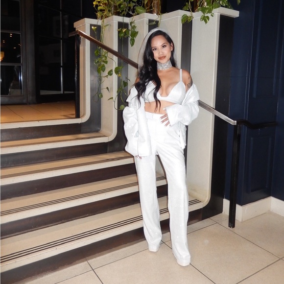 SLA THE LABEL WHITE PETITE SANTORINI TROUSERS XS - Picture 5 of 5